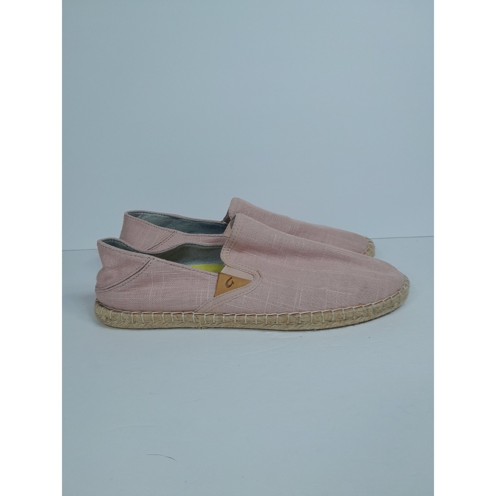 Olukai Kaula Pa'a Kapa Espadrille Flats Shoe Women Sz  10 Pink Casual